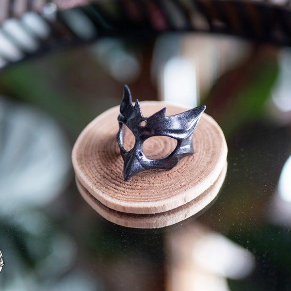 Collier crâne de chouette OWL - Gris pailleté